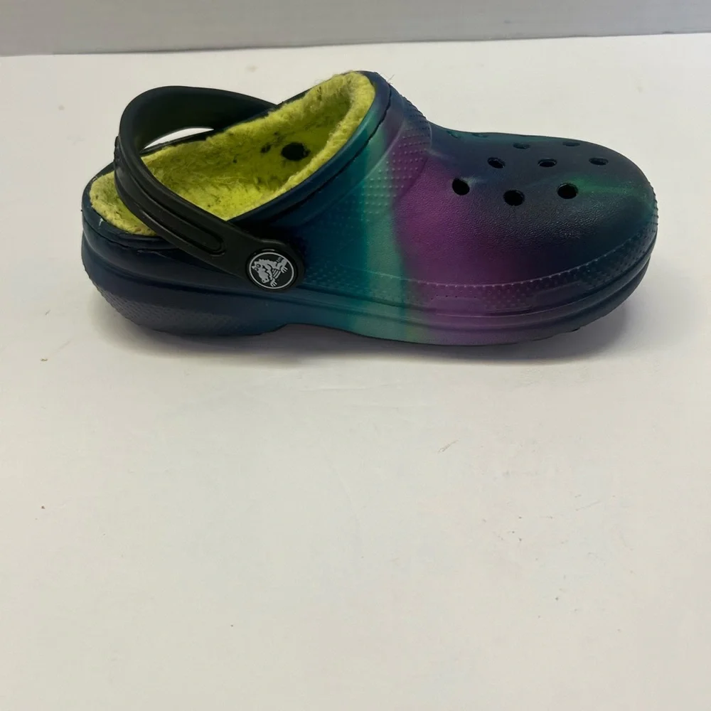 CROCS Toddler‎ Size 10 Unisex Tie-Dye Slippers - Blue and Purple